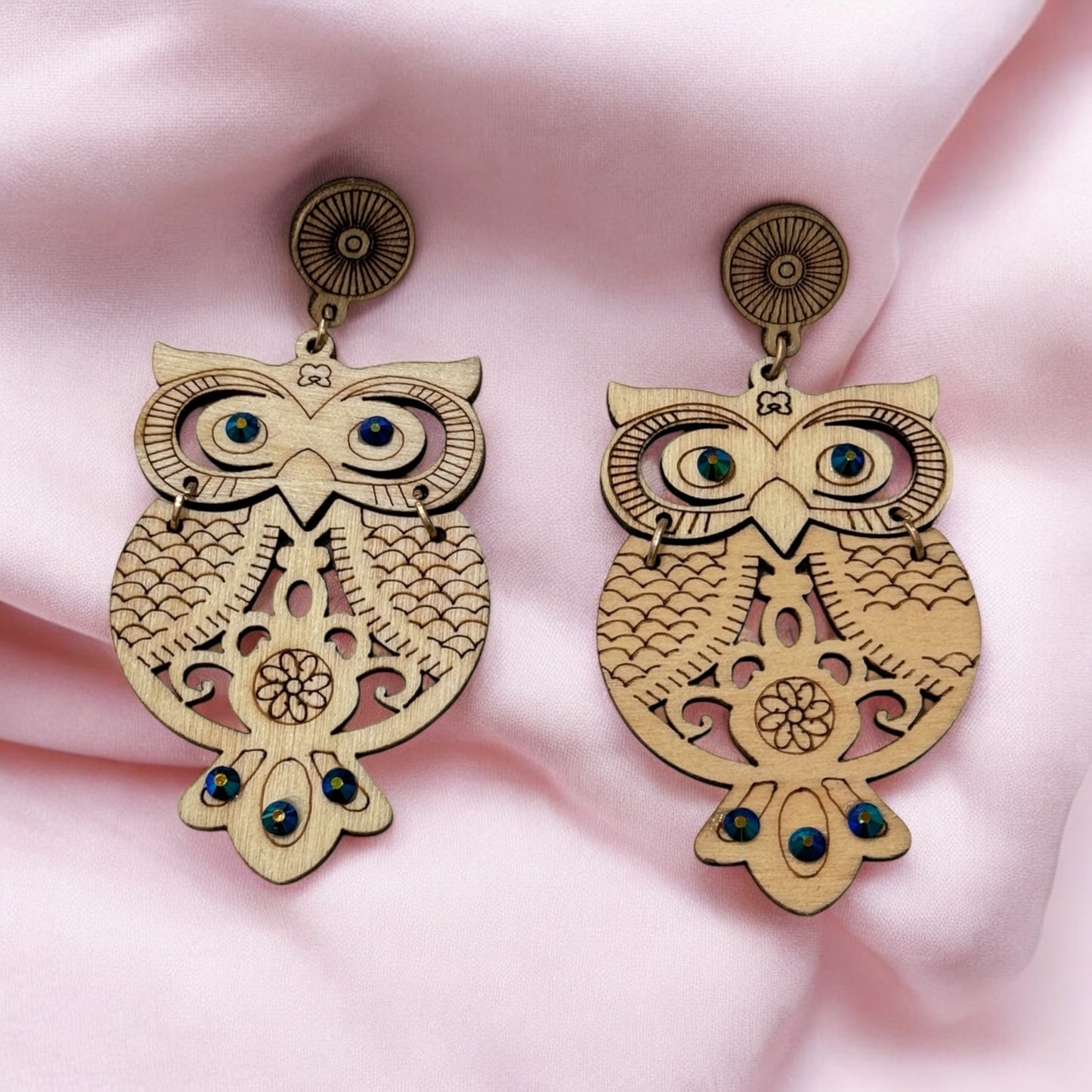 Wooden Owl Earrings