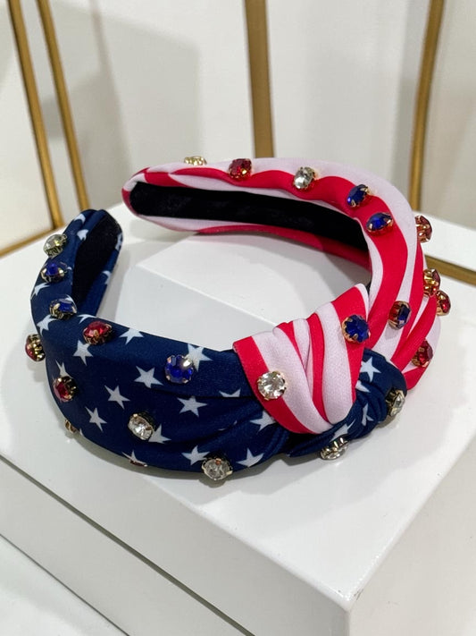 Liberty Luxe Headband | Patriotic Crystal Headband
